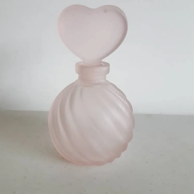 Vintage Pink Frost Glass Perfume Bottle photo 1