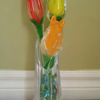 Vase With Glass Flowers photo 1