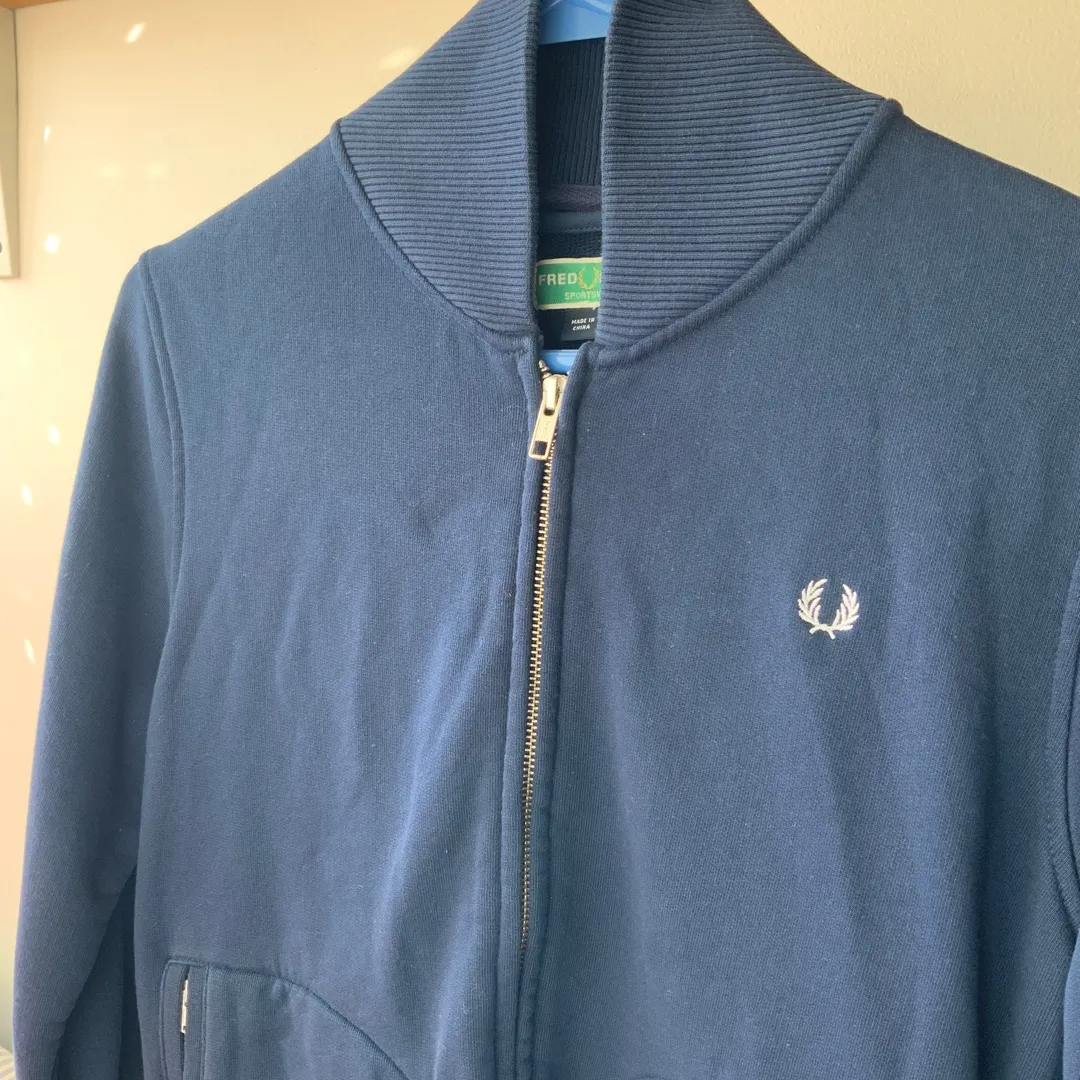 Fred Perry Zip Sweater - Navy Size 10 photo 4