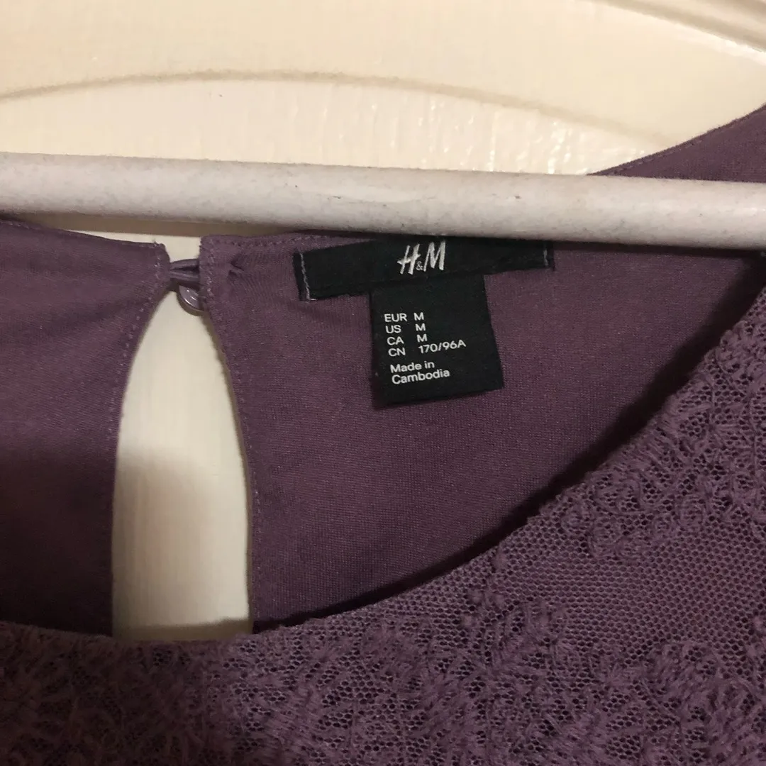 H&M Purple Lace Dress M photo 3