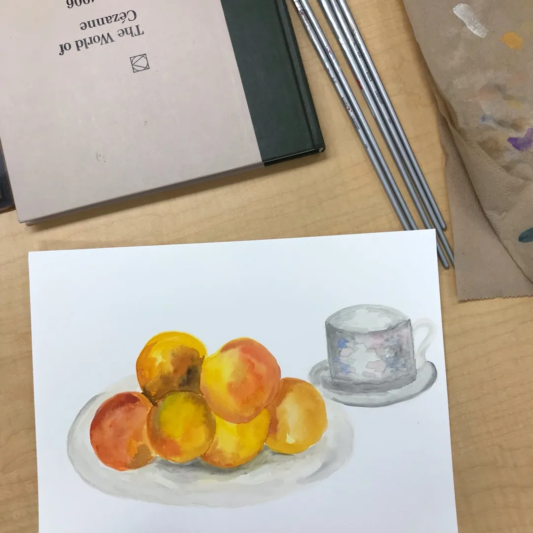 peaches watercolour painting photo 3