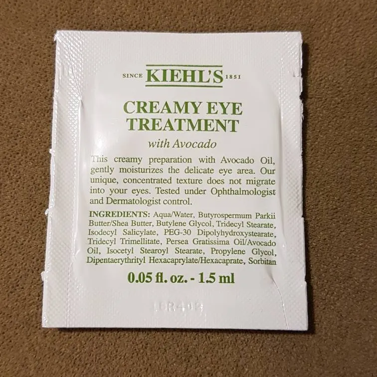 New Unused 1.5 Ml Kiehl's Creamy Eye Treatment Sample photo 1