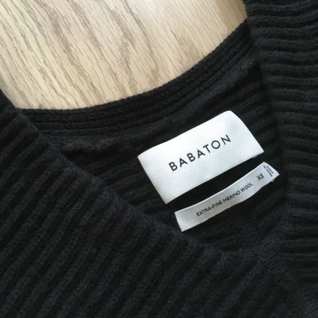 Babaton Extra Fine Merino Wool Long Sleeve Sweater photo 1