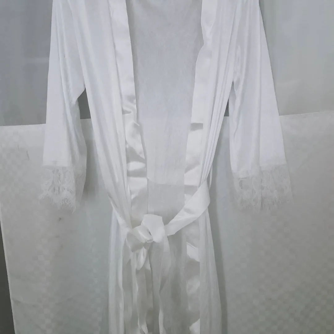 White Silky Robe (Bride) photo 1