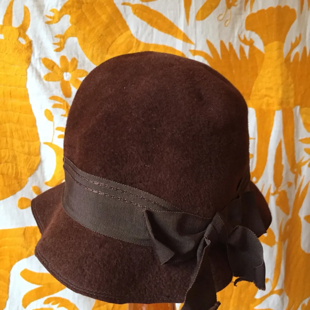 Vintage wool hat in chestnut brown photo 1
