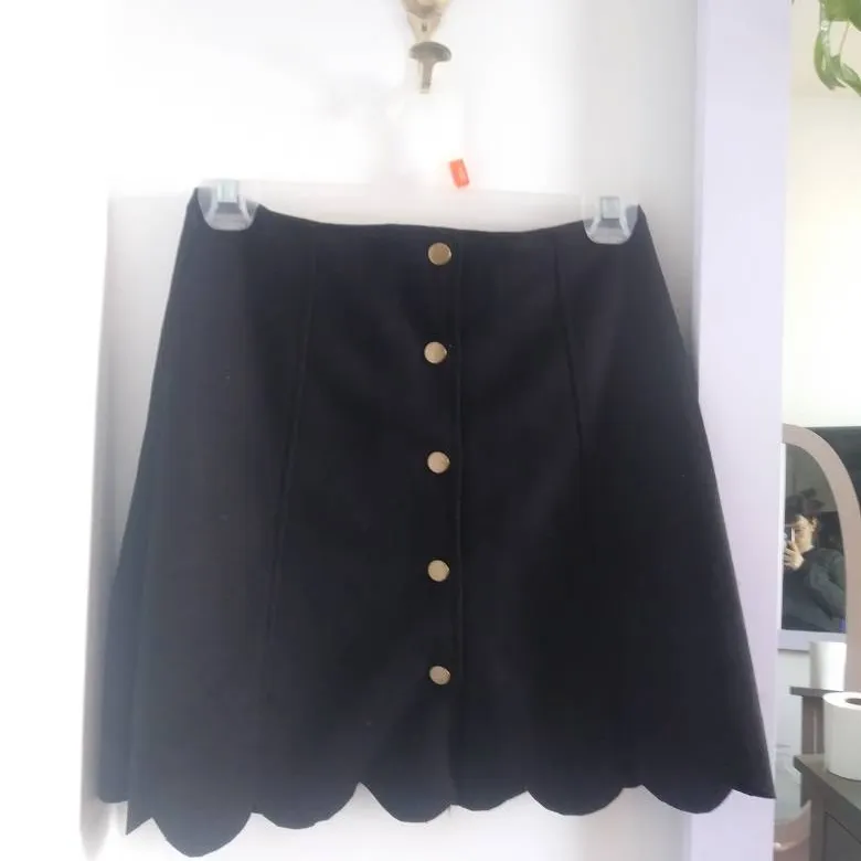 Black Button Down Mini Skirt photo 1