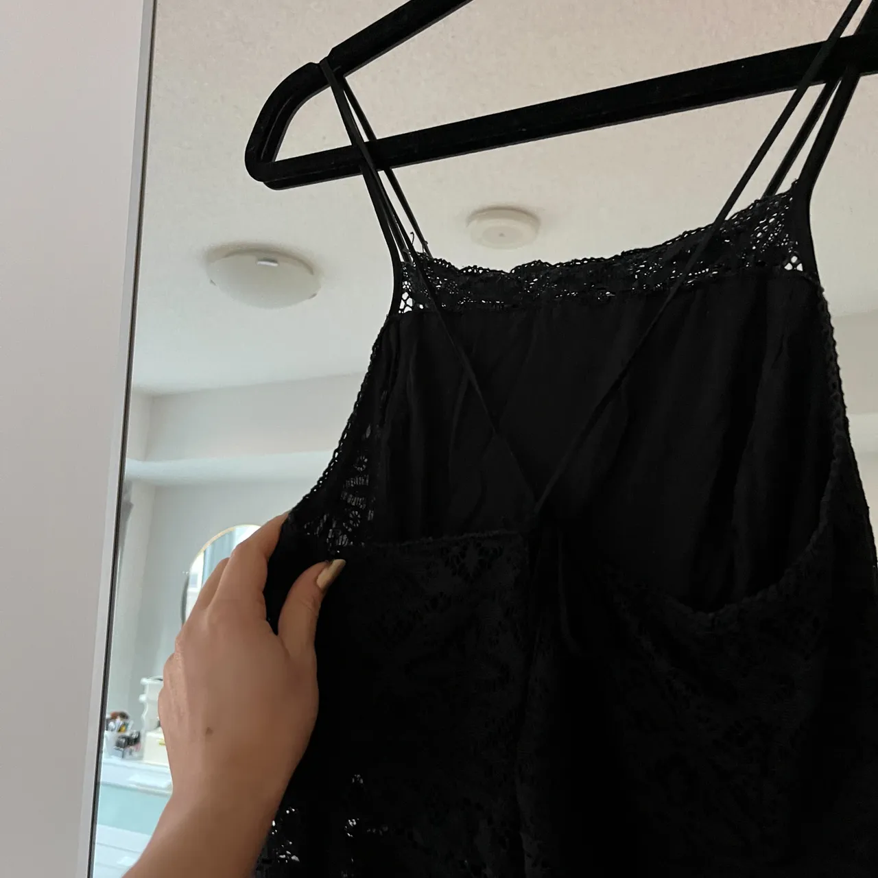 Urban Outfitters black lace romper photo 1