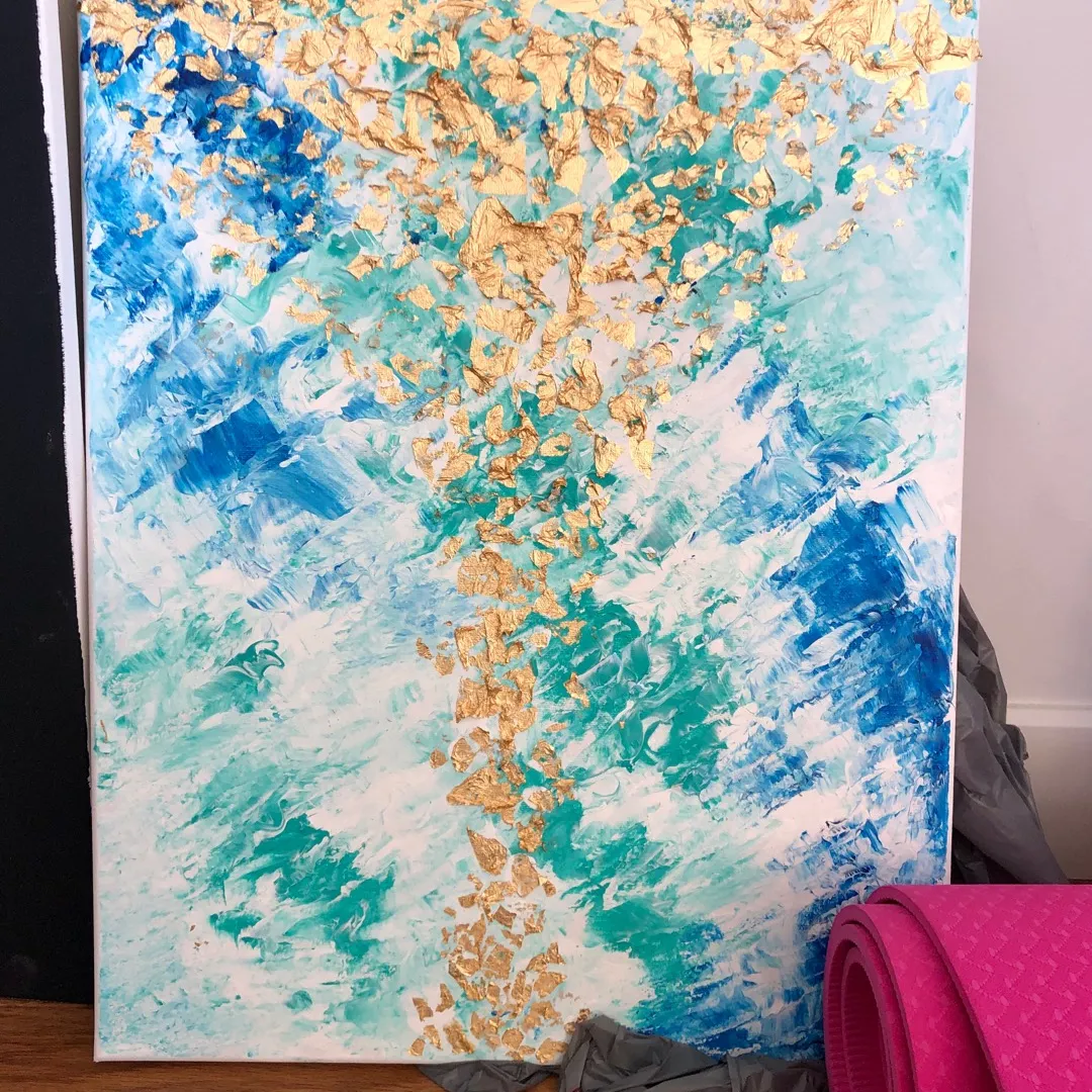 Abstract Painting With Gold Leaf photo 1