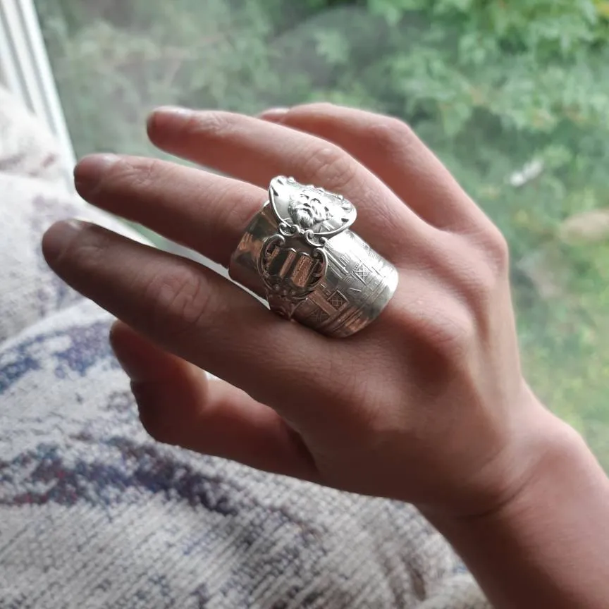 Sz 12 Sterling Silver Armor Ring photo 1