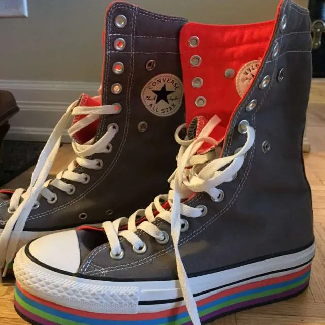 Rainbow Converse Sneakers 8.5 photo 4