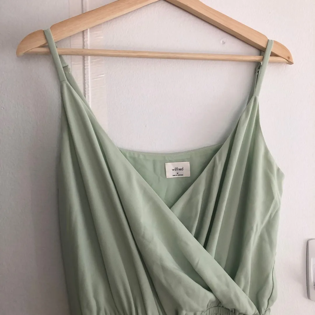 Sage Green Melodie Jumpsuit Wide-leg V-neck from Wilfred photo 3