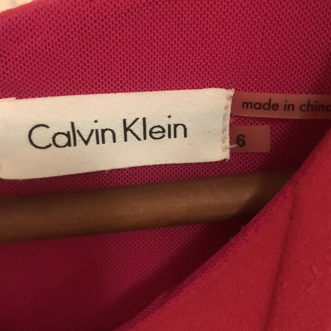 Pink Calvin Klein Pleated Dress photo 3