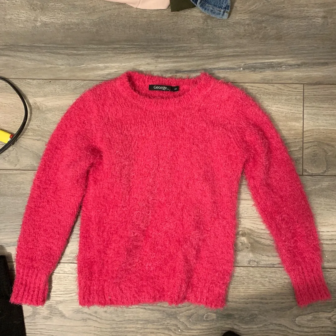 Hot Pink Fuzzy Sweater photo 1