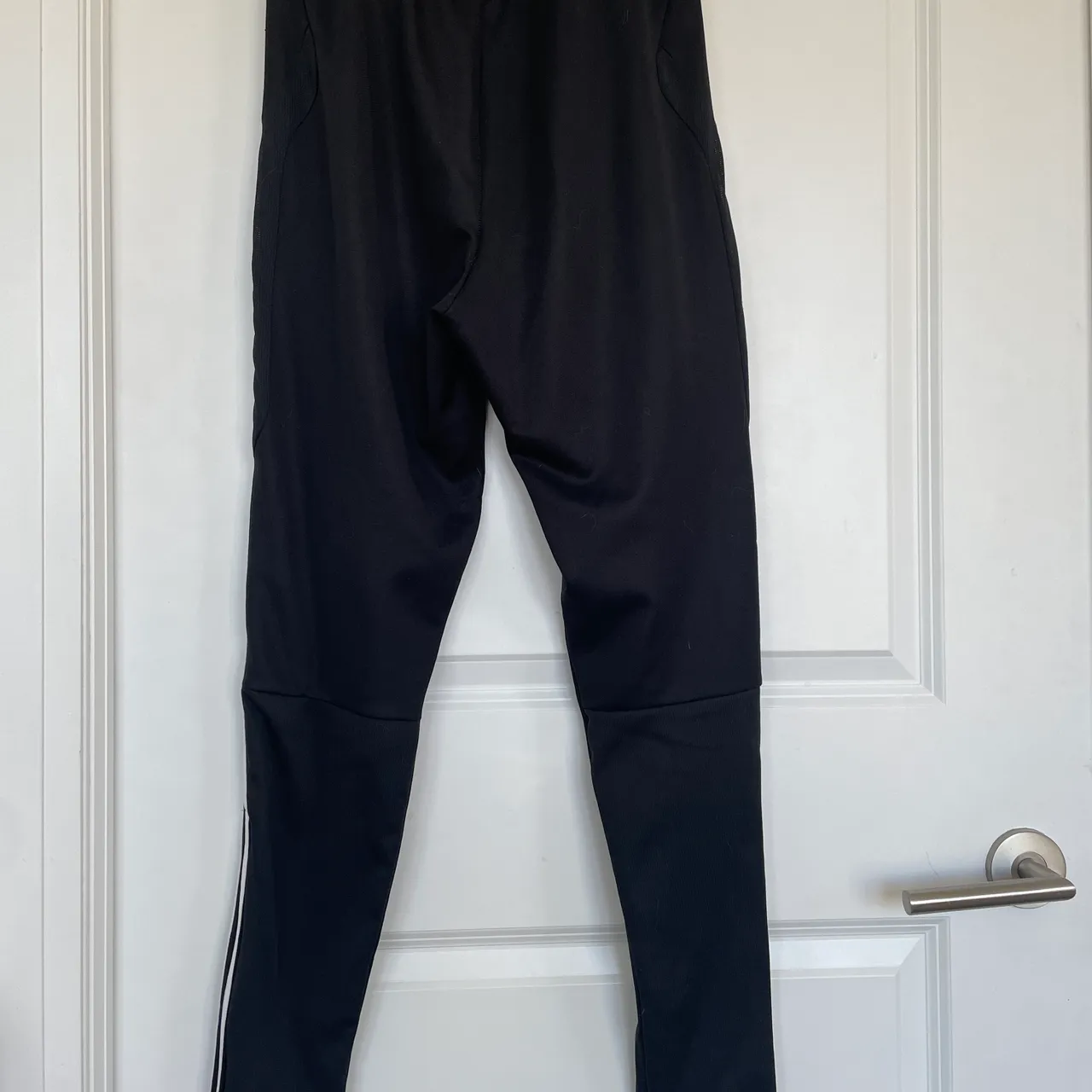 Black slim fit adidas trackpants photo 5
