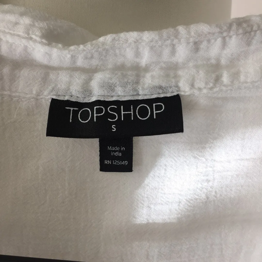 Topshop Button Down Dress In Small photo 4
