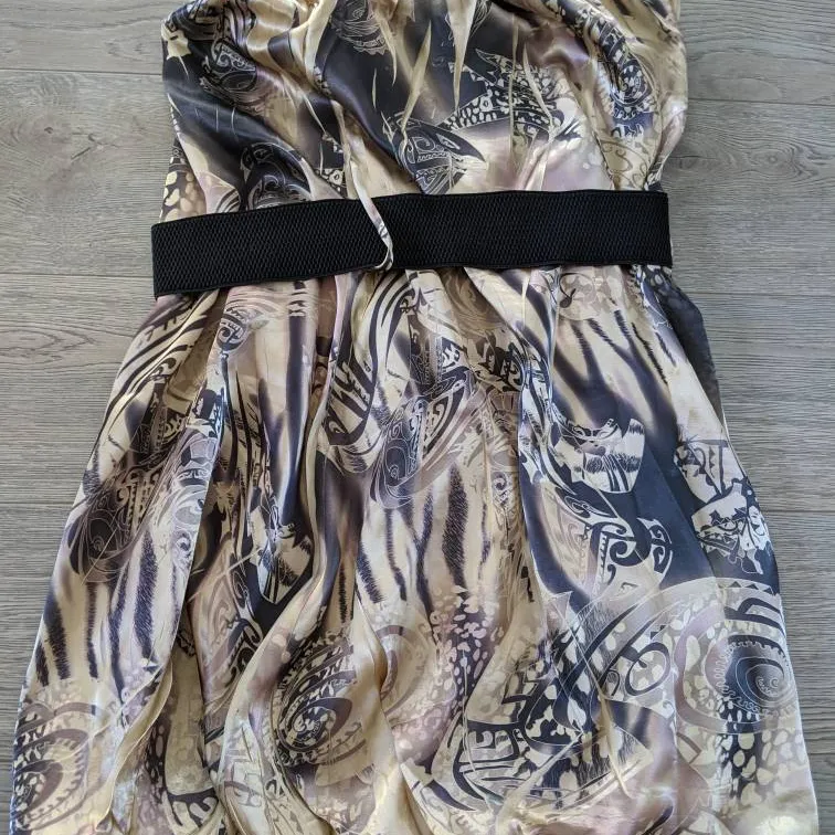 *FREE* 🆓 Strapless Belted Silk Dress photo 4