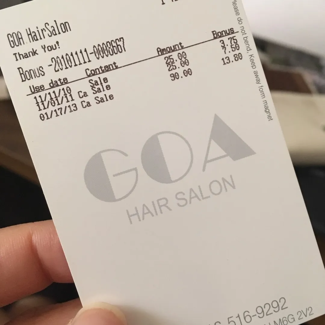 Goa Hair Salon Points Card photo 1