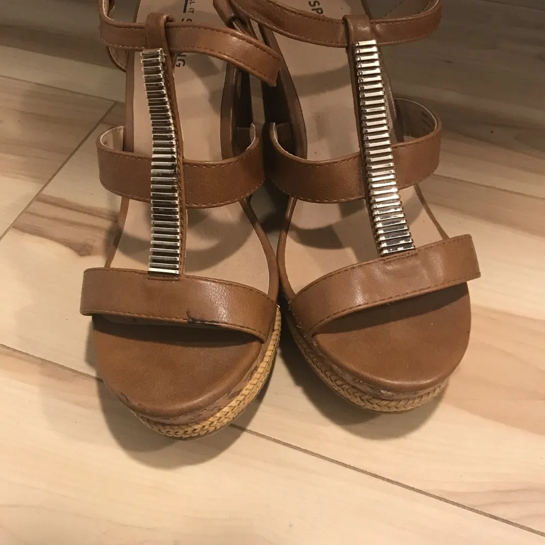 Brown Wedges Size 7.5 photo 1