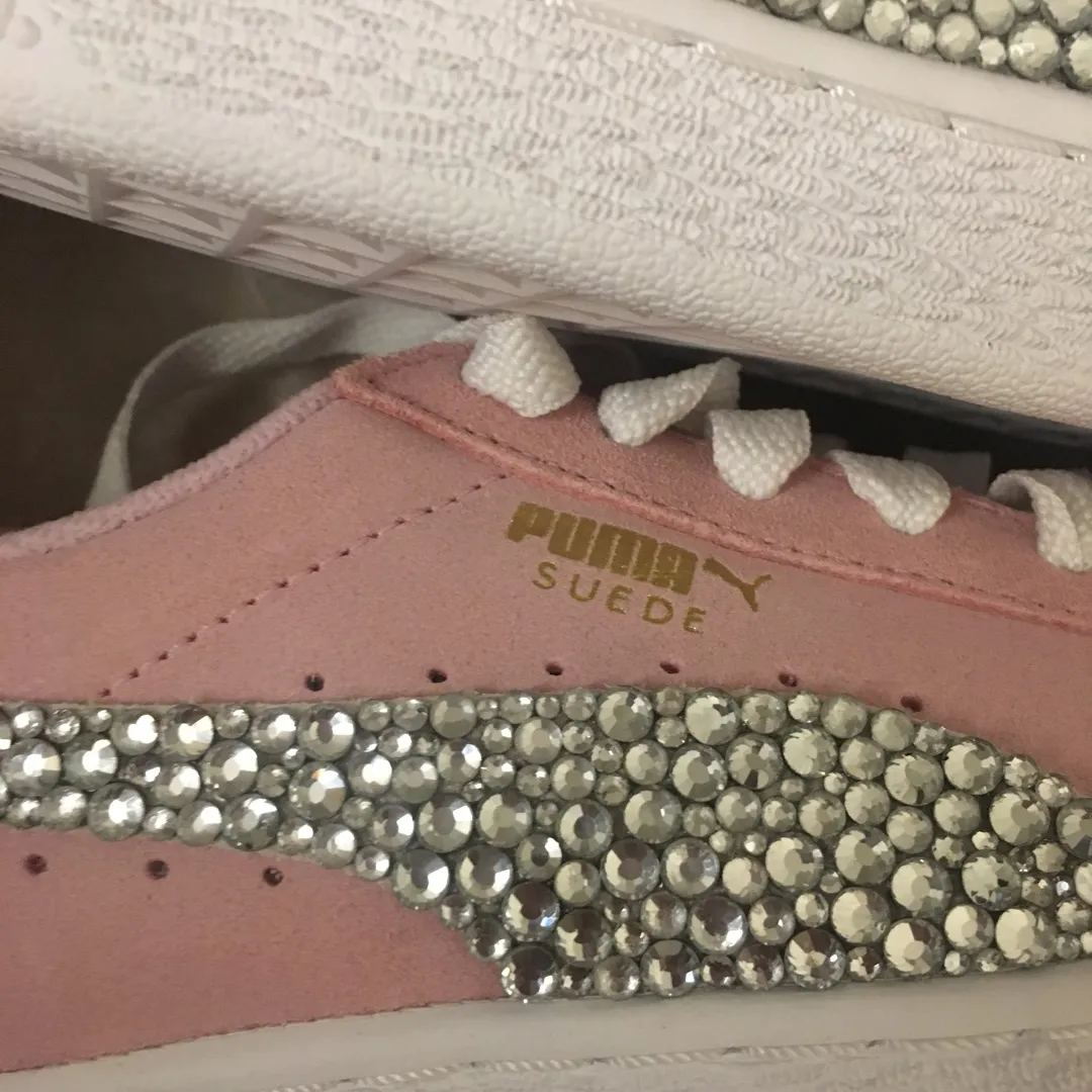 Pink Suede Puma Bling Sneakers Size 38/38.5 photo 6