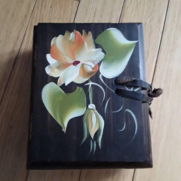Attractive Painted Wooden Trinket  Box photo 1