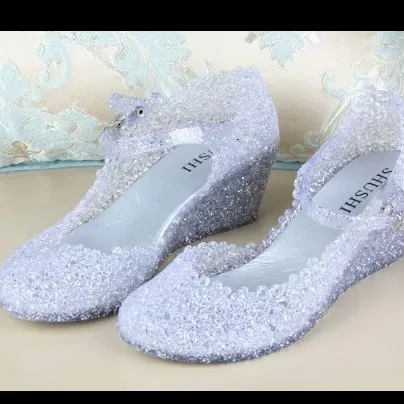 Silver Sparkle Jelly Sandals photo 1