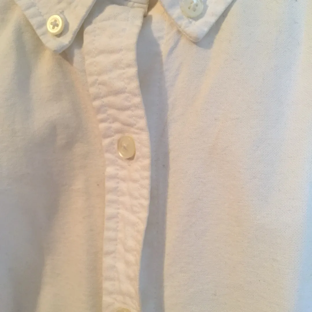 White Cotton Collared Shirt photo 3