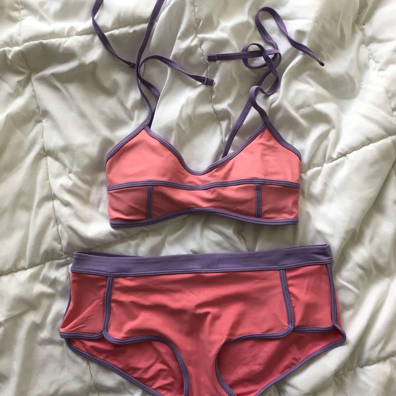 New Aerie Pastel Pink and Purple Bikini Set photo 1