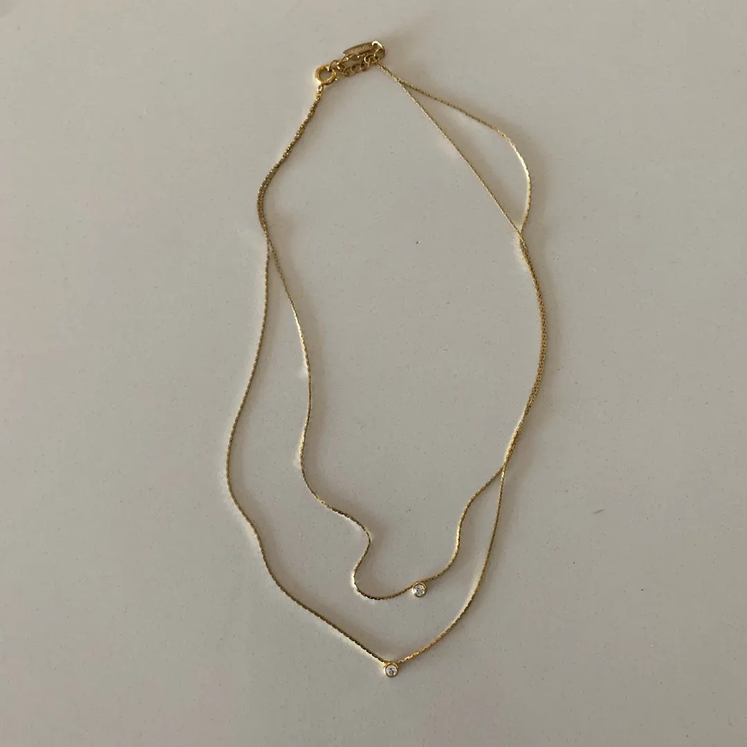 Dainty Double Chain Gold Necklace photo 1