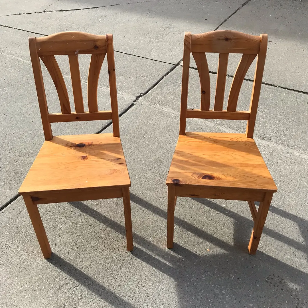 3 Wood IKEA Chairs photo 4