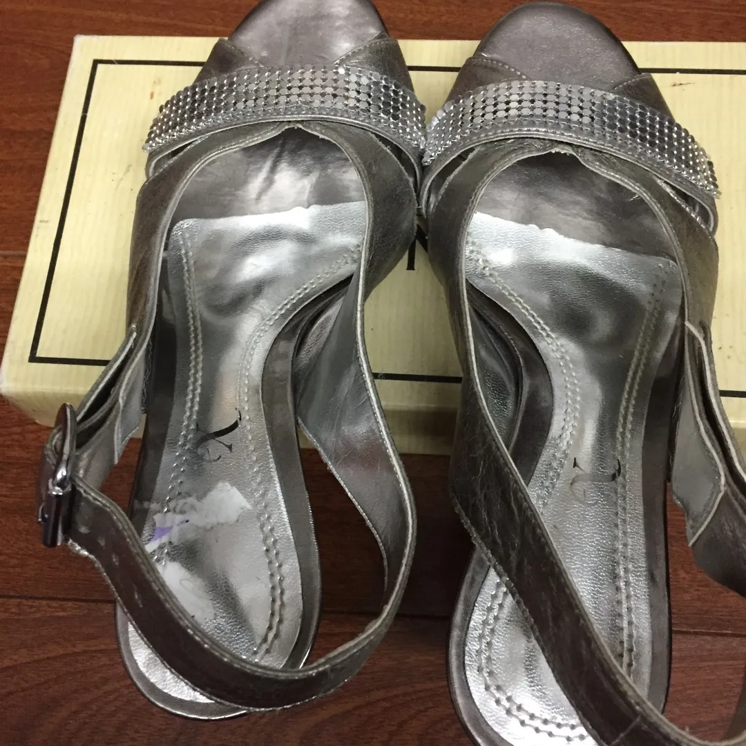 Silver Shoes Size 5.5 photo 1