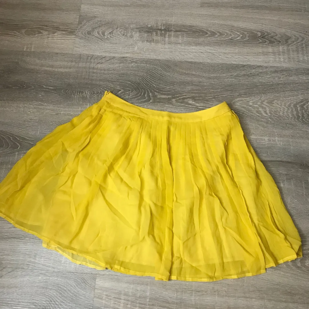 Joie 100% Silk Yellow Skirt photo 6
