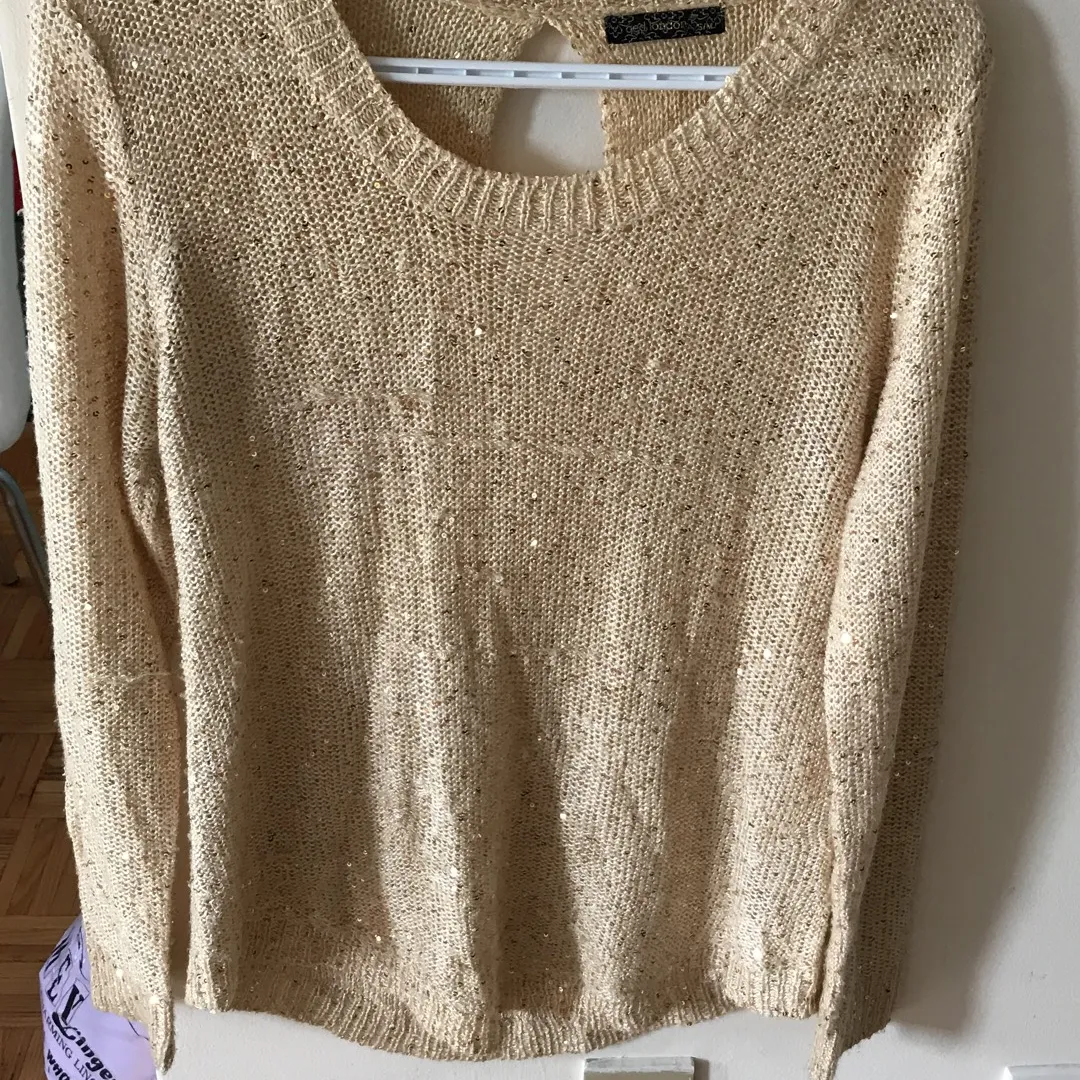 Sparkly Gold sweater S/M photo 1