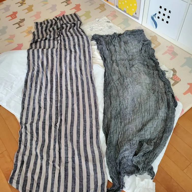 Two Linen Scarves Or Shawls photo 3