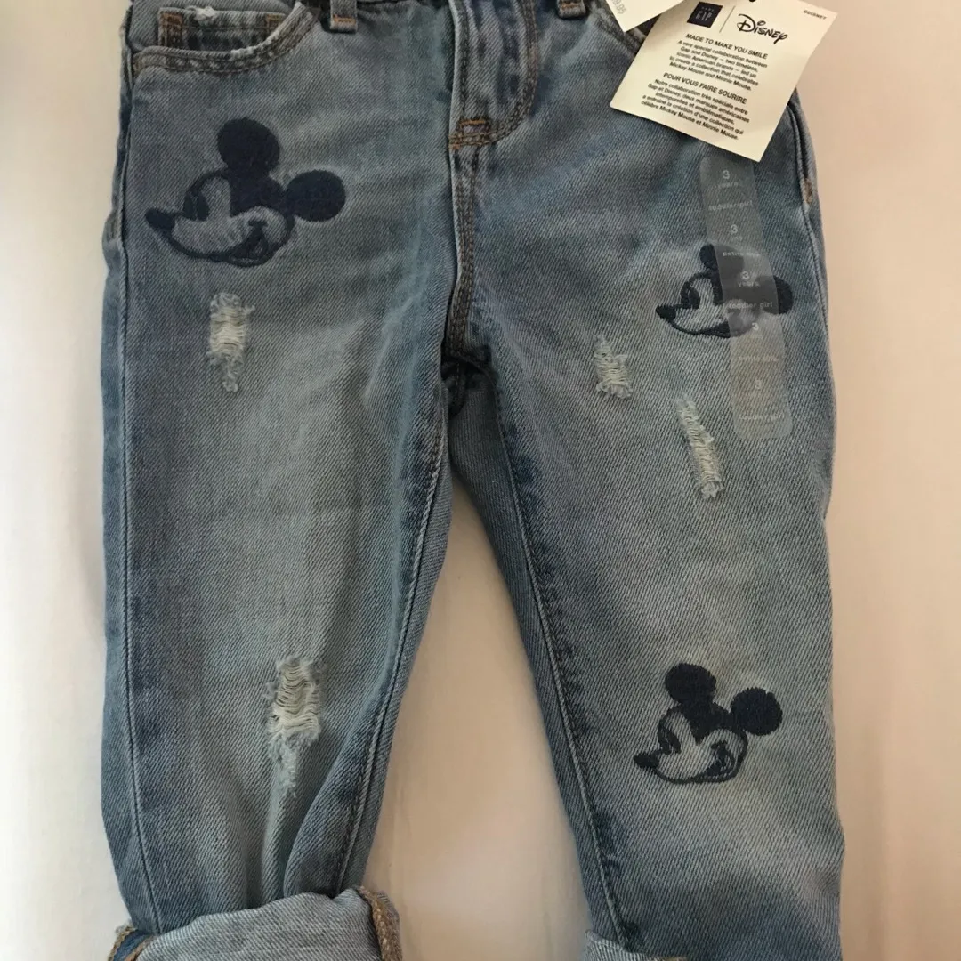 Bnwt Toddler Disney Mickey Gap Jeans - 3t photo 1