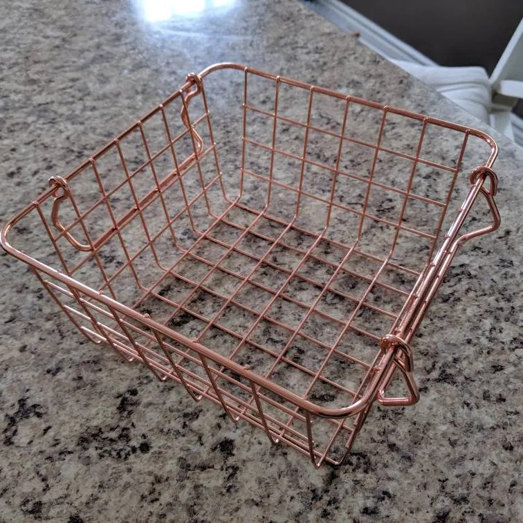 Rose Gold Wire Baskets photo 1
