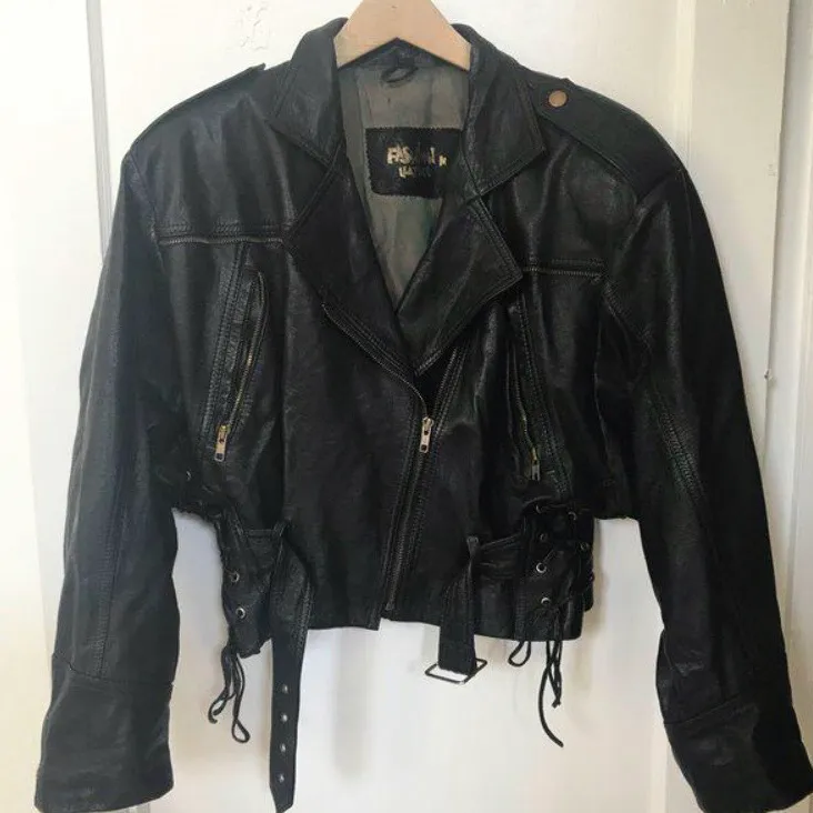80s Leather Moto Leather Jacket - M/L photo 1