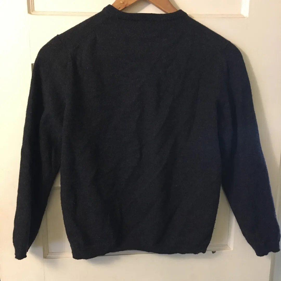 Calvin Klein Merino Wool Grey V Neck Sweater photo 4