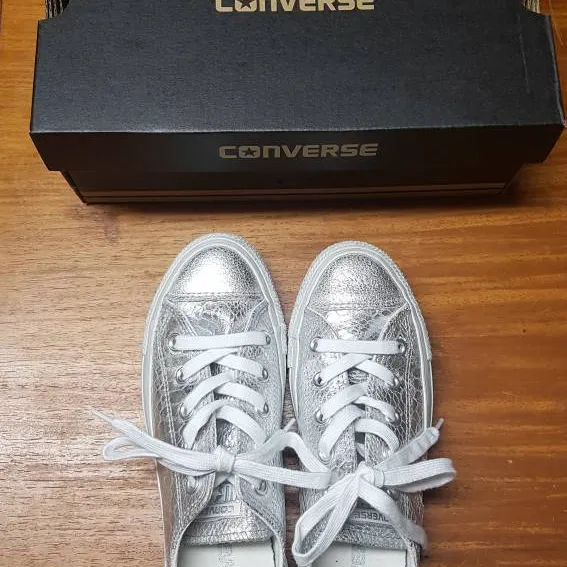Silver Converse Sneakers photo 1