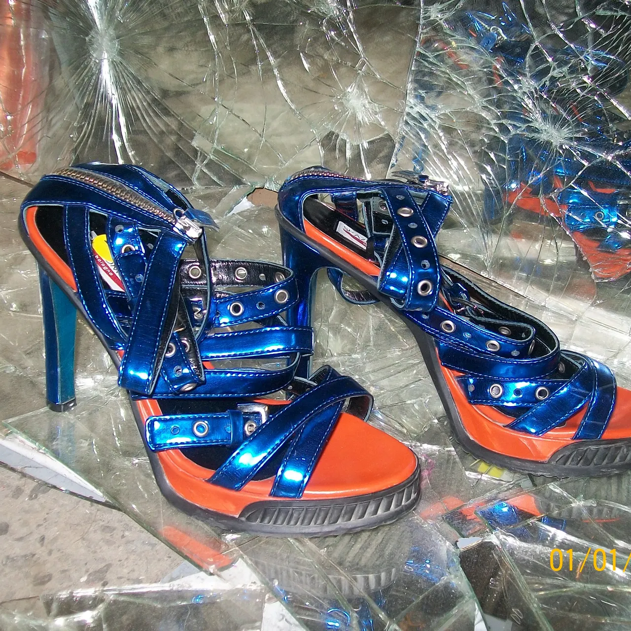 Blue and orange High heels  photo 3