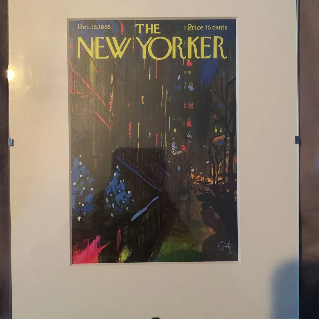framed New Yorker artwork photo 1