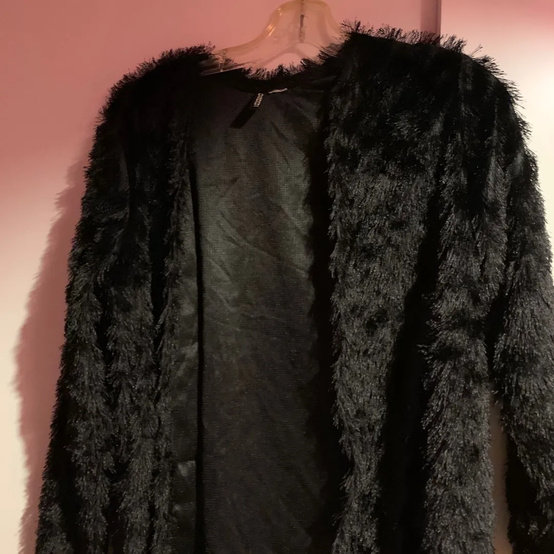 Black “fur” Coat photo 1