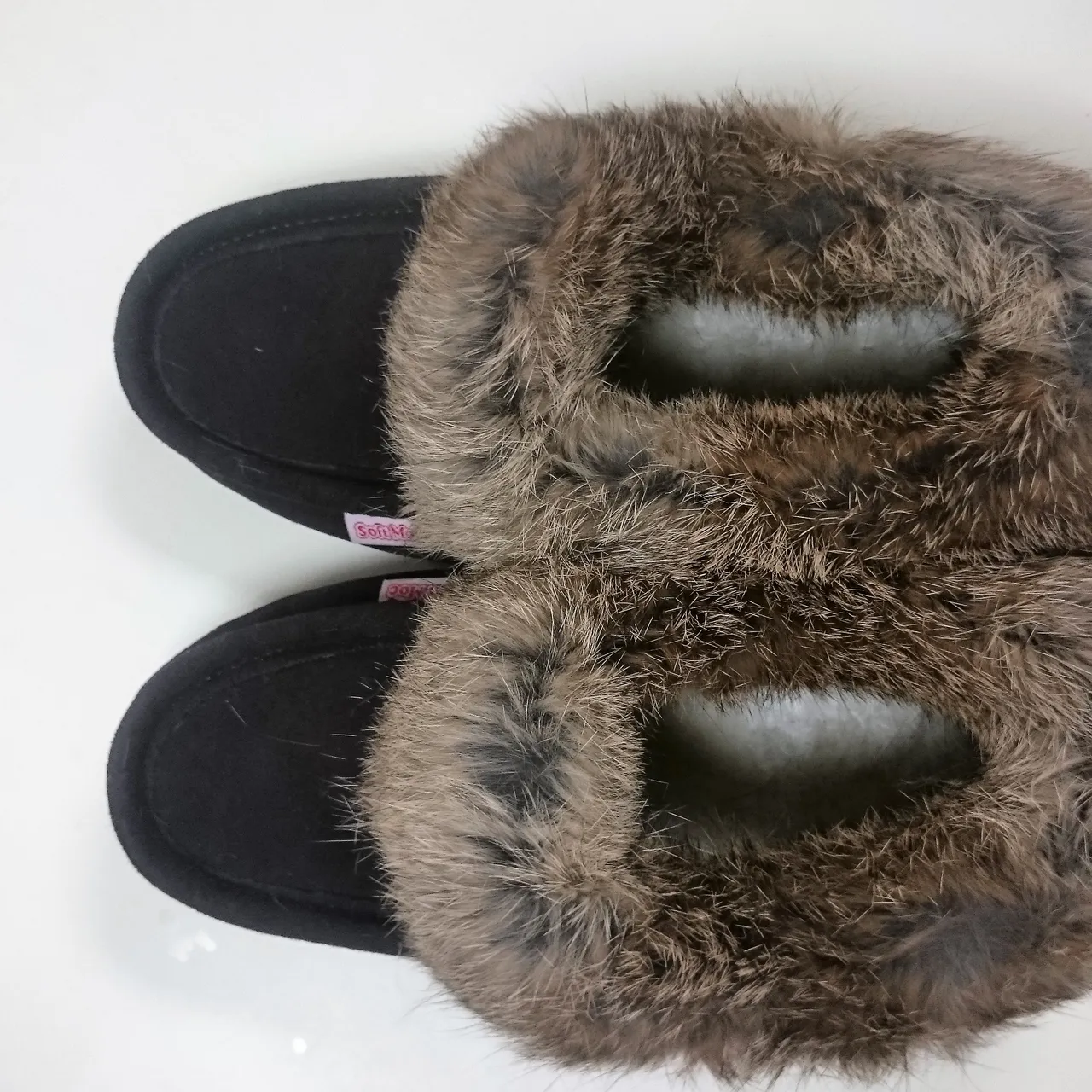Size 8 SoftMoc Women's Carrot II Rabbit Fur Lined Moccasin photo 1
