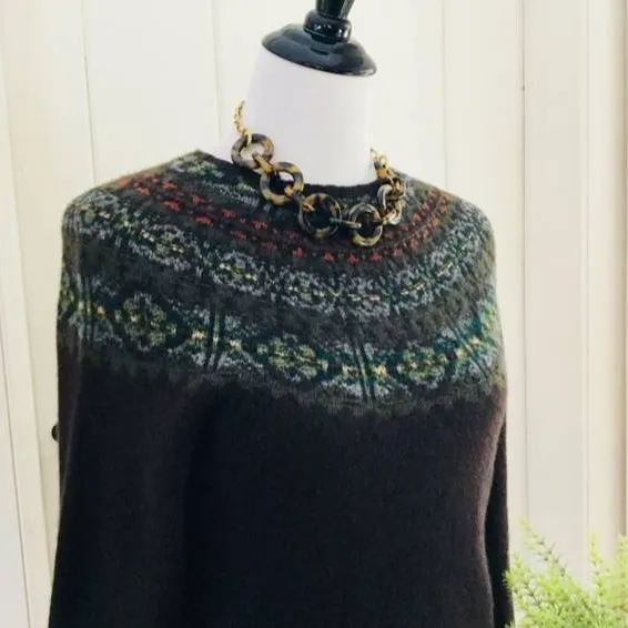 EUC - Vintage LAUREN RALPH LAUREN Brown Nordic Hand Knit Sweater photo 1
