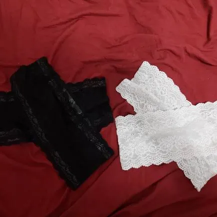 Brand New Black And White Lace Bandalettes  Size 2X photo 1