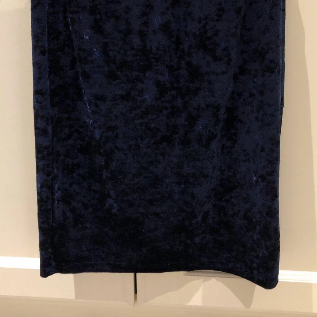 Dark Blue Velvet Stretchy Skirt Size S photo 1