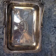 Antique silver tray photo 1