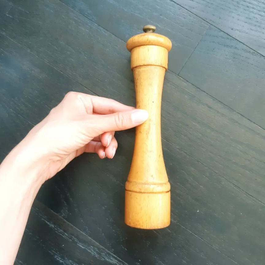 Antique Wooden Pepper Mill photo 3