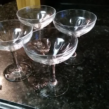 Vintage Crystal Champagne Saucers photo 1