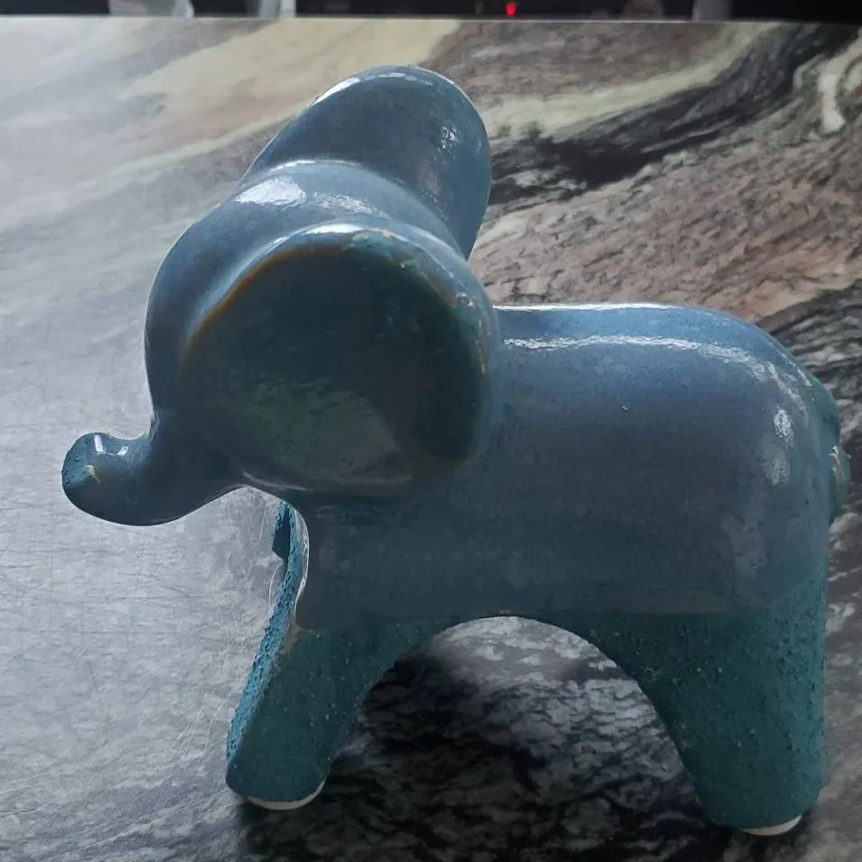 Blue Ceramic Elephant photo 1