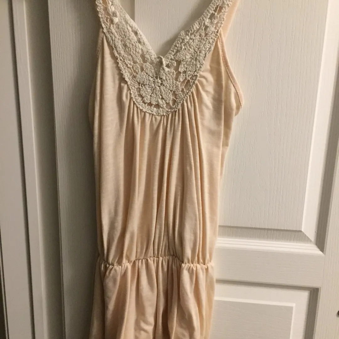 Cream Coloured Romper With Lace Detail photo 1